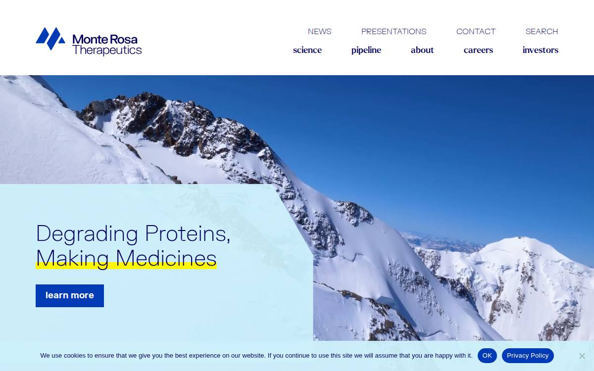 Monte Rosa Therapeutics website preview