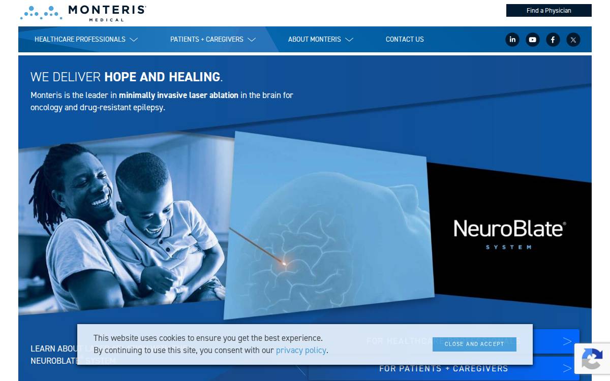 Monteris Medical website preview