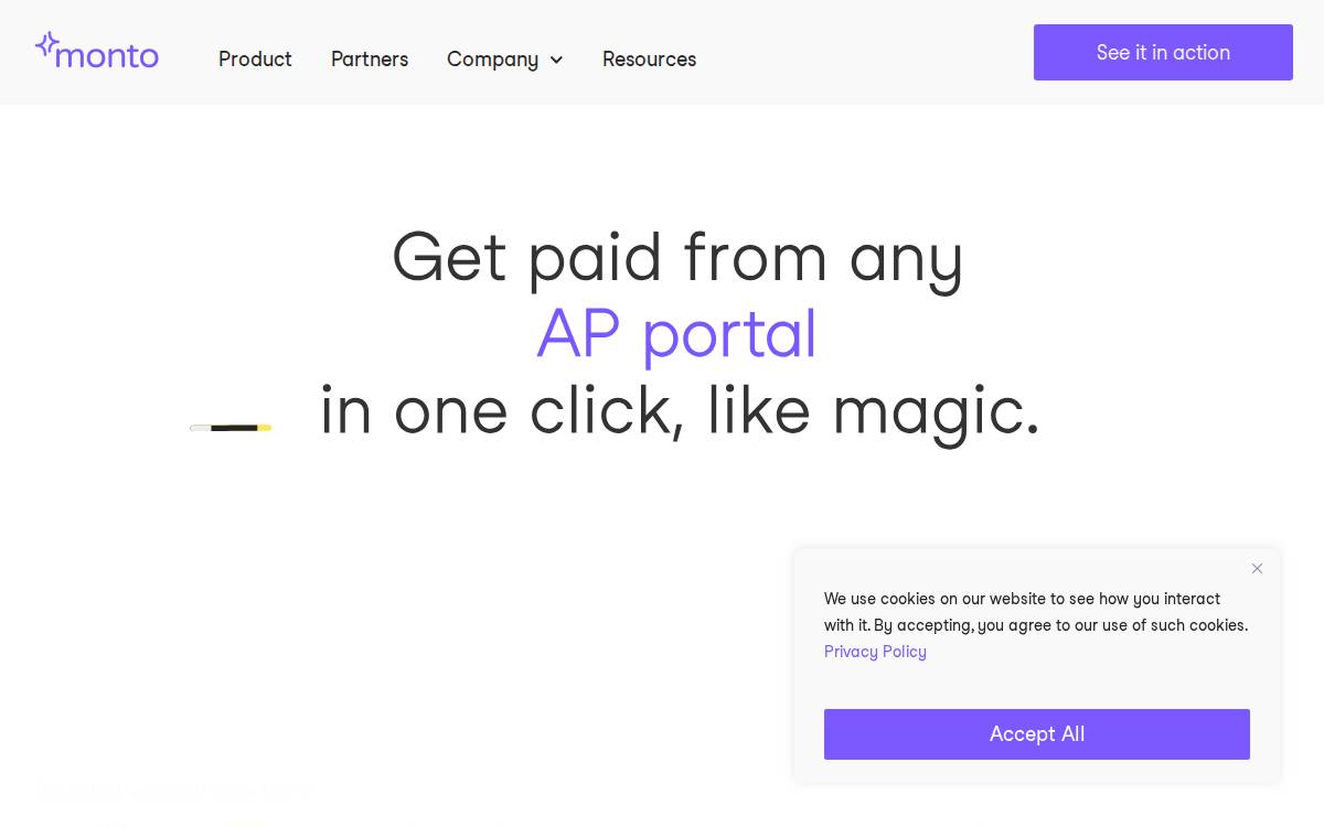 Monto website preview
