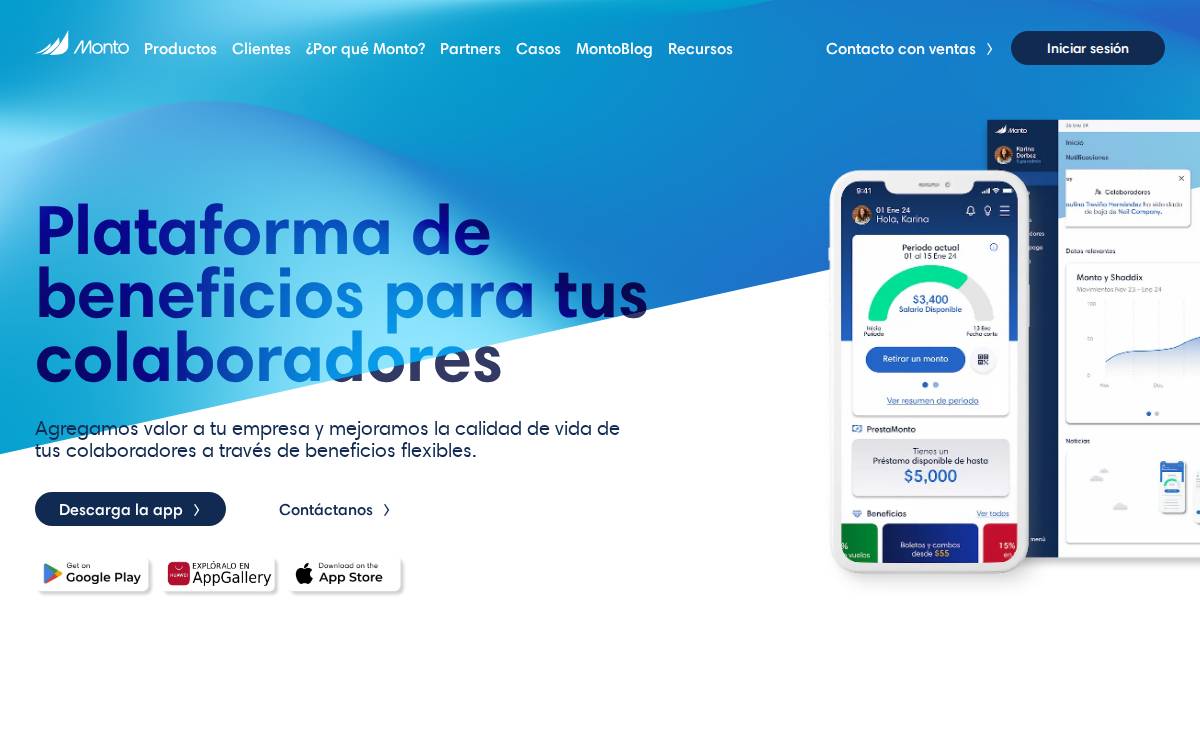 Monto website preview