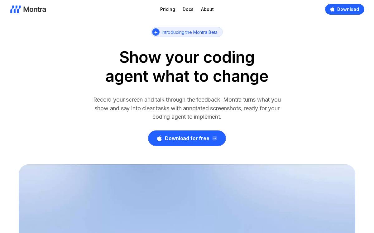 Montra website preview