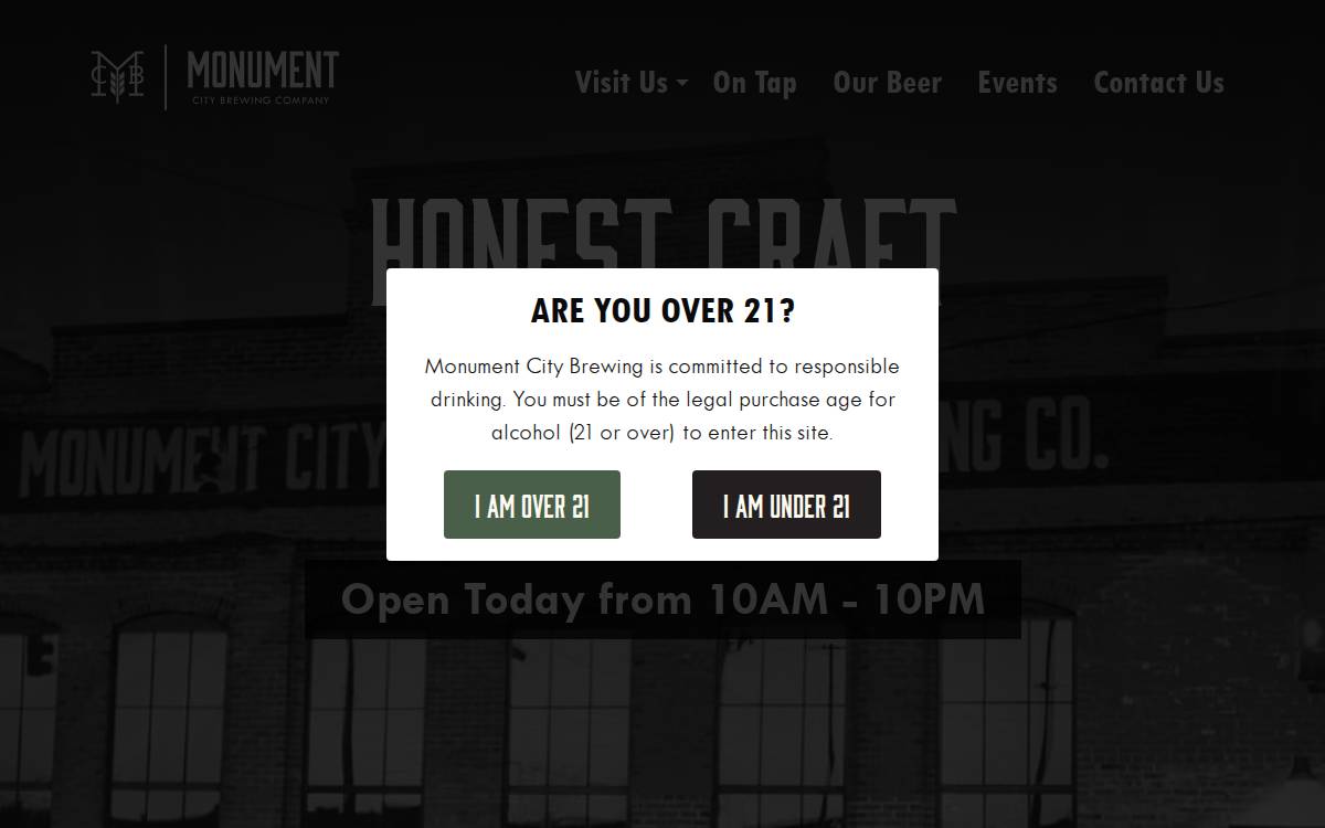 Monument City Brewing website preview