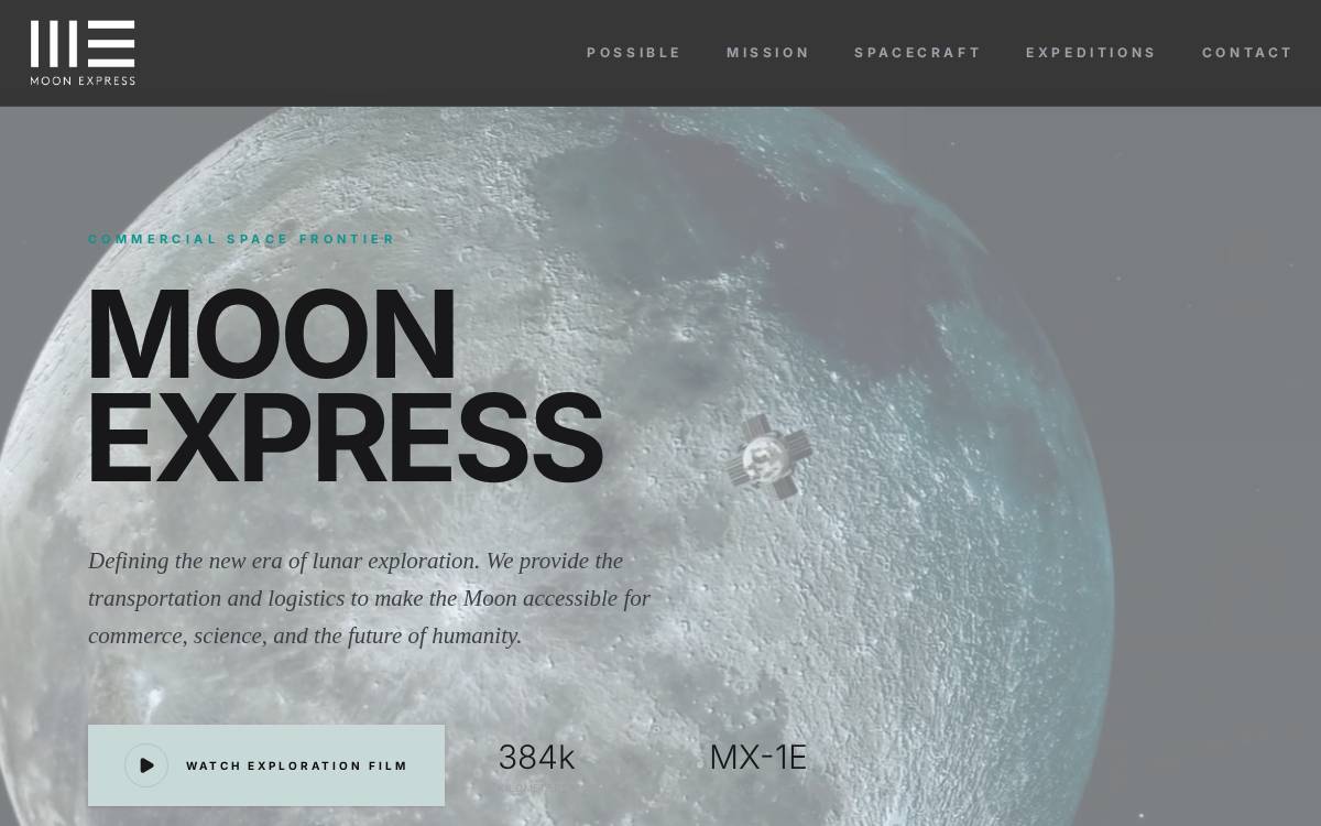 Moon Express website preview
