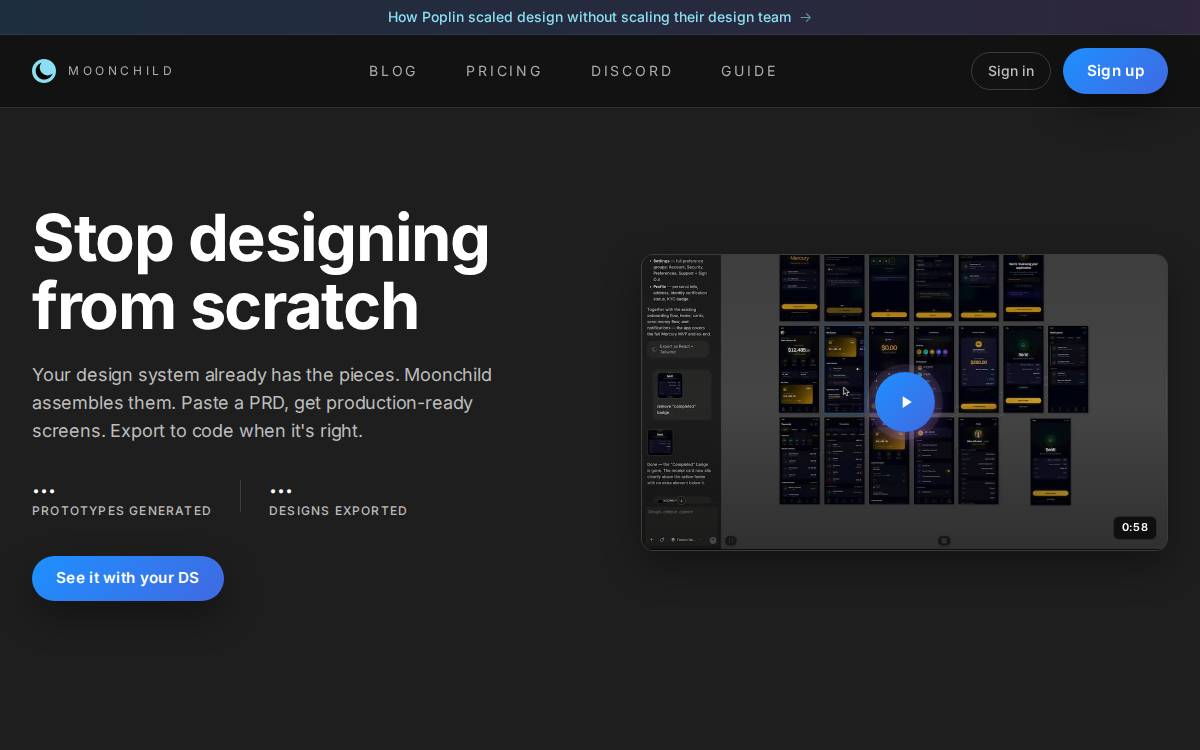 Moonchild website preview