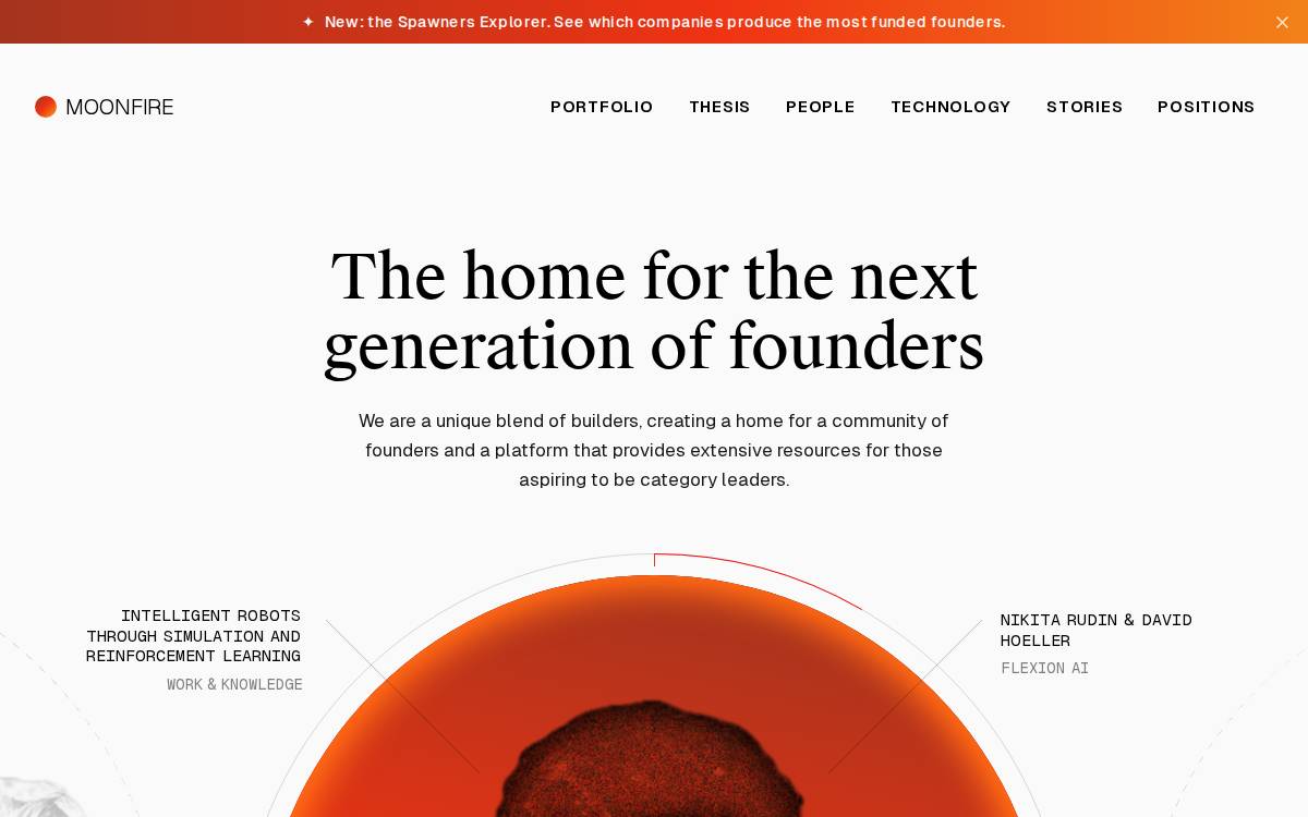 Moonfire website preview
