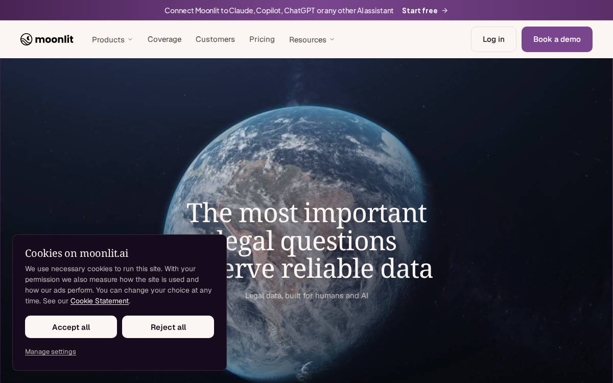 Moonlit website preview