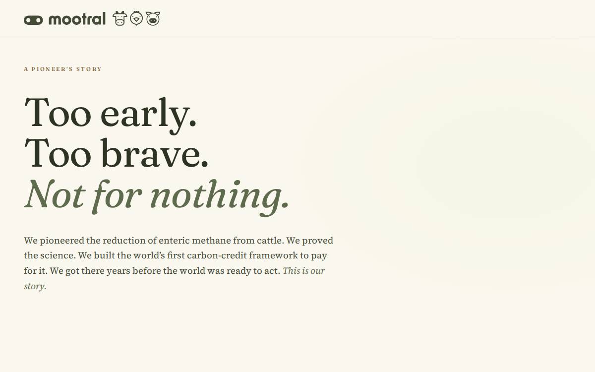 Mootral website preview