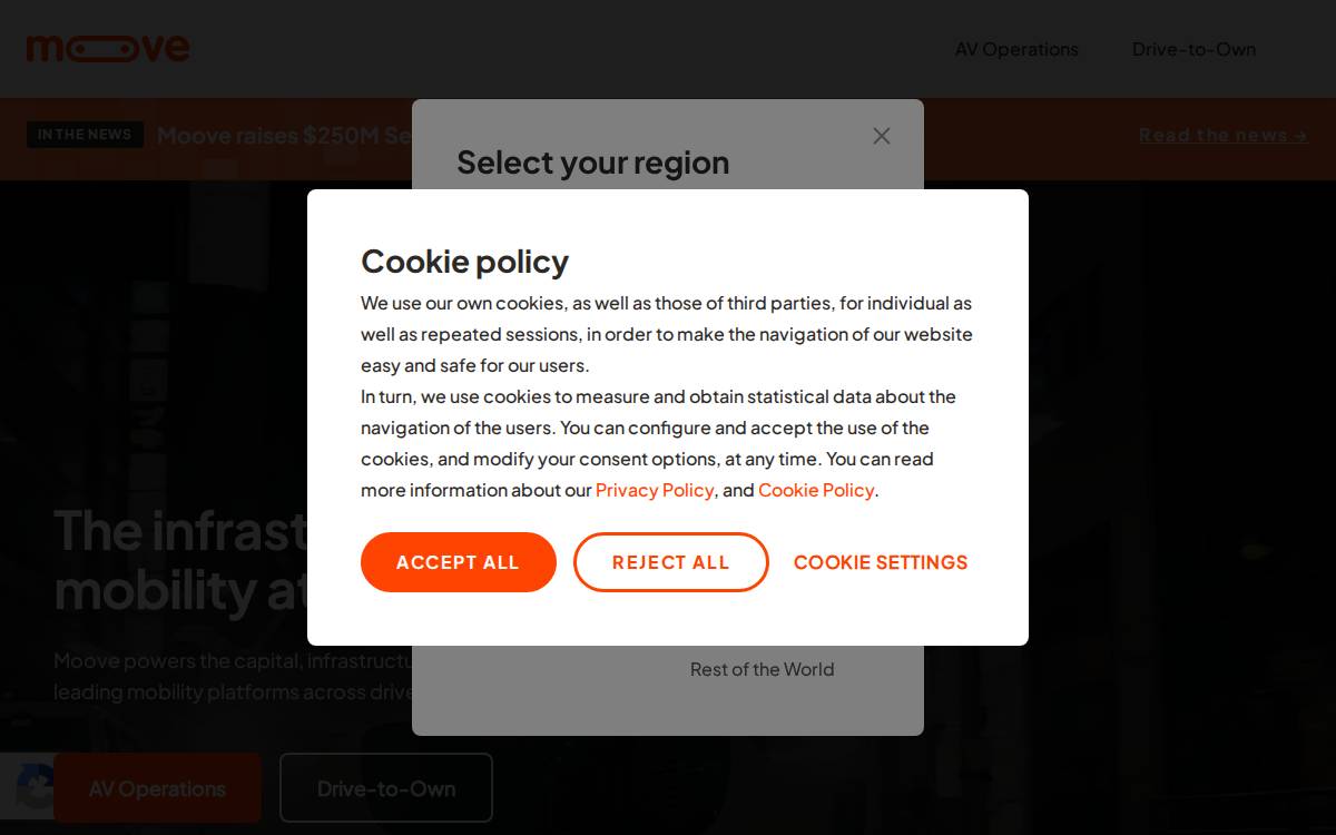 Moove Africa website preview