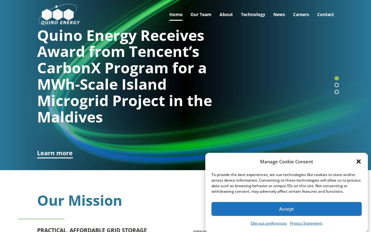 More about Quino Energy website preview
