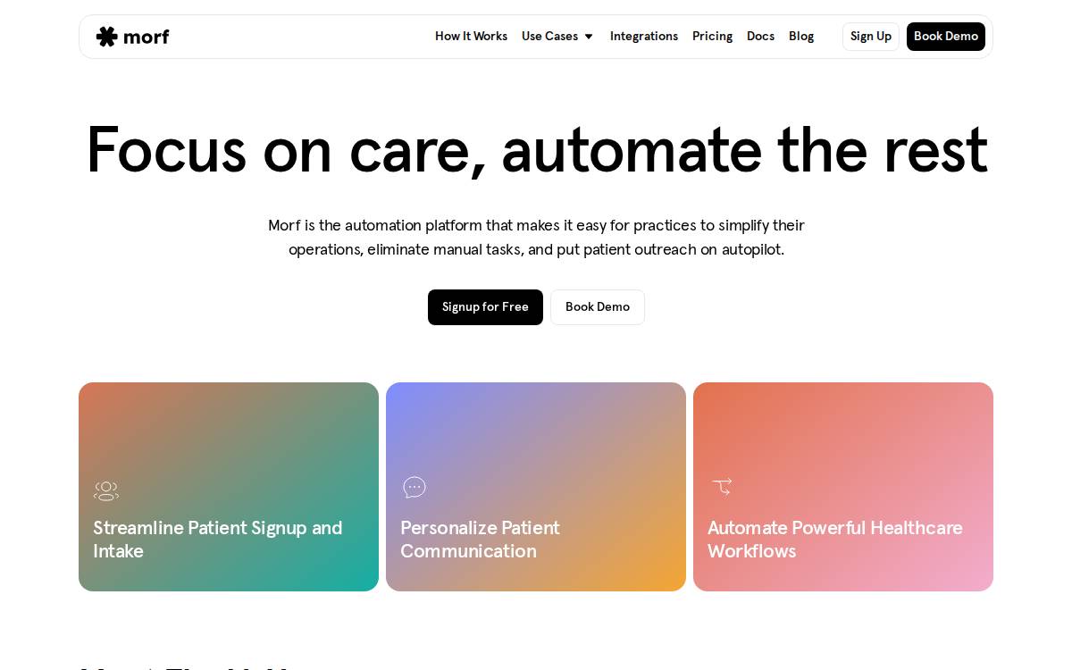 Morf Health website preview