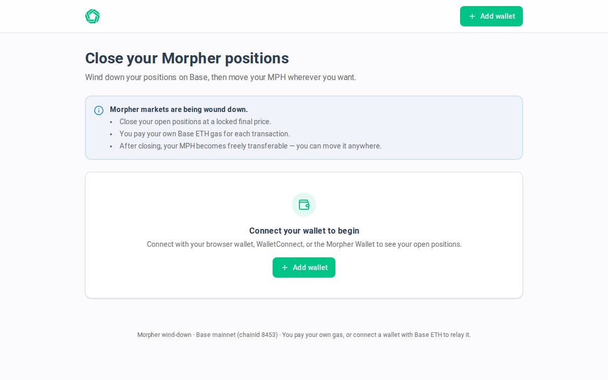 Morpher Crypto Robinhood website preview