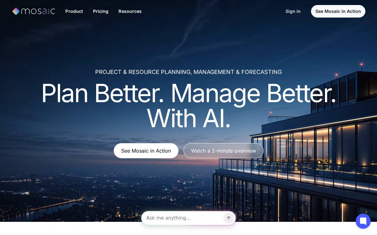 Mosaic website preview