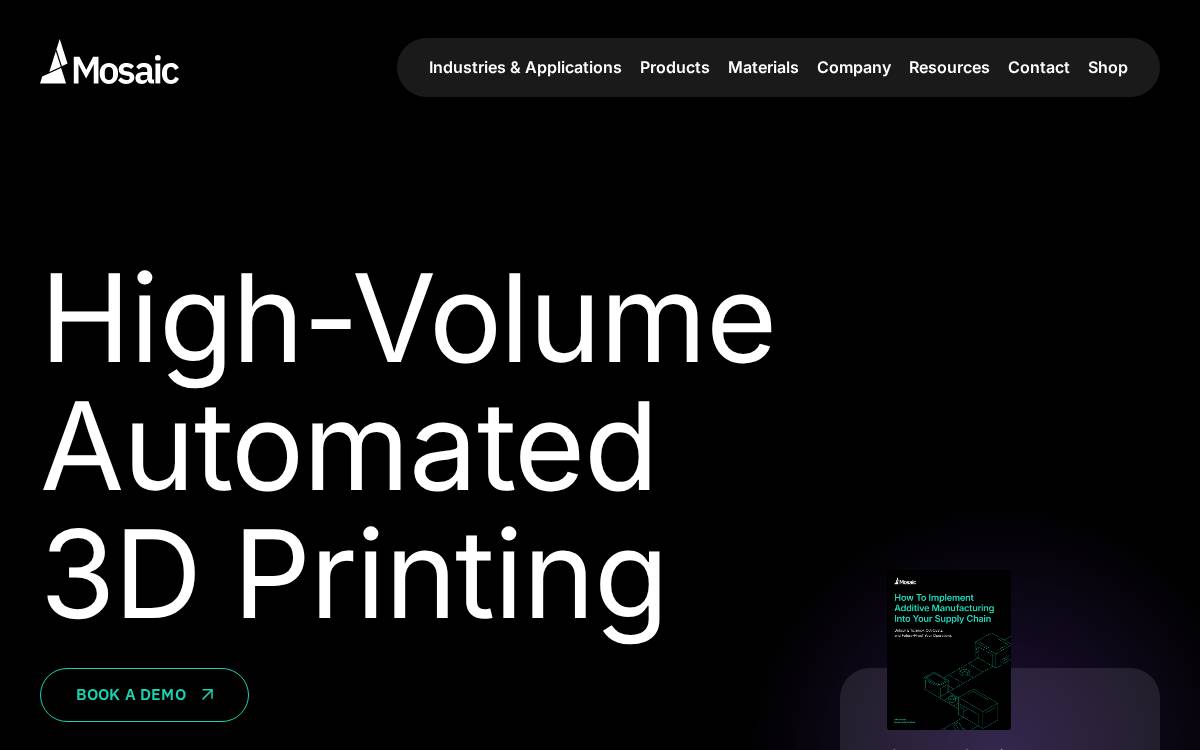 Mosaic Manufacturing website preview