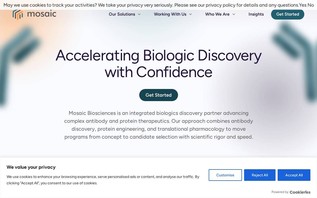 Mosaicbio website preview