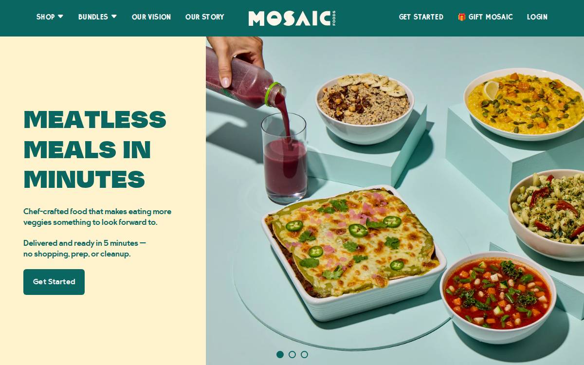 Mosaicfoods website preview