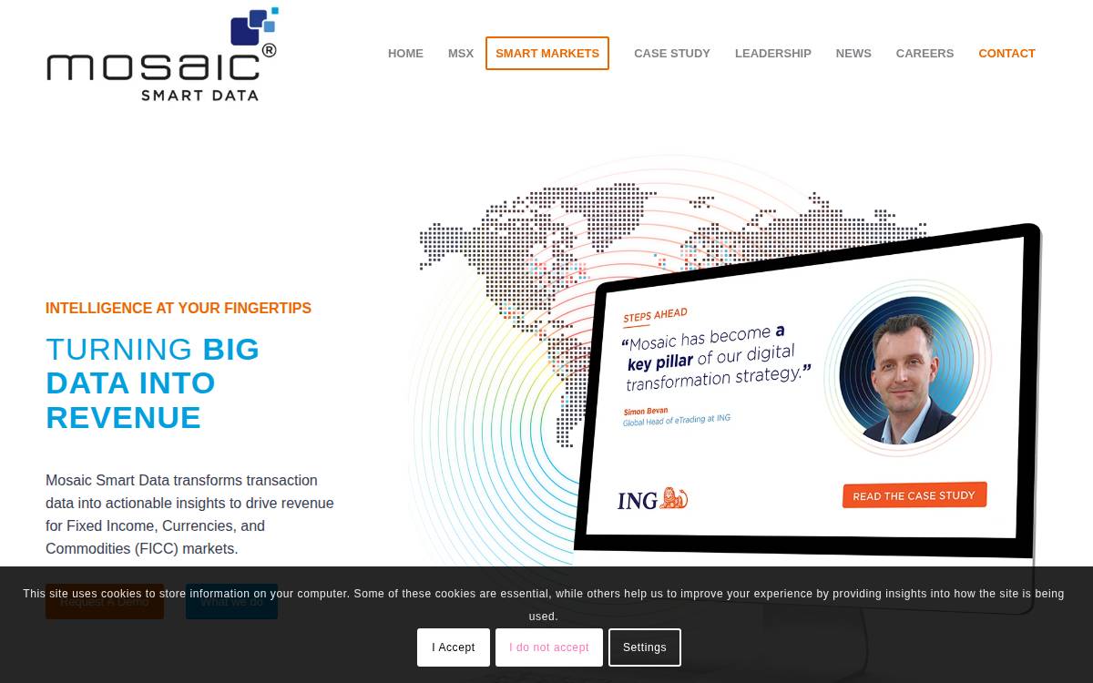 Mosaicsmartdata website preview