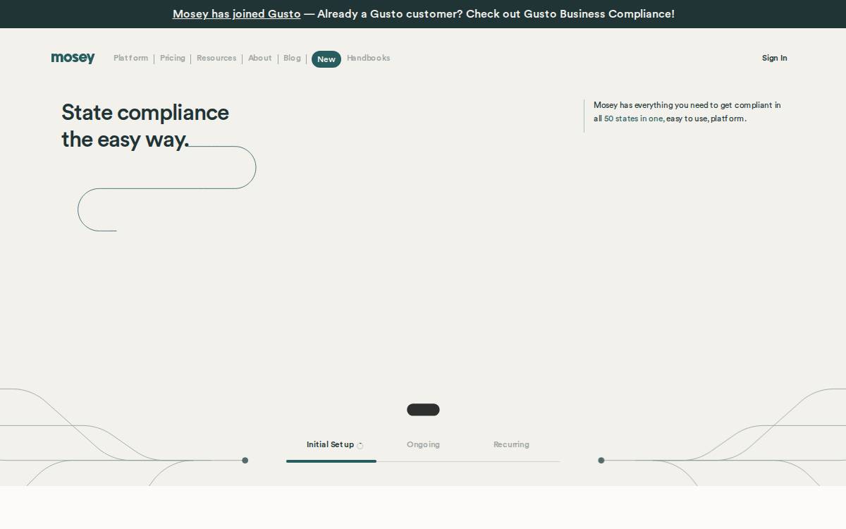 Mosey website preview
