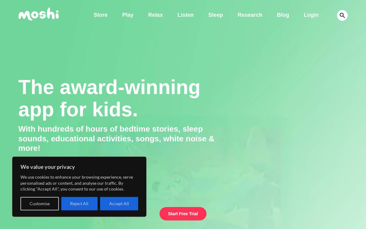 Moshi website preview