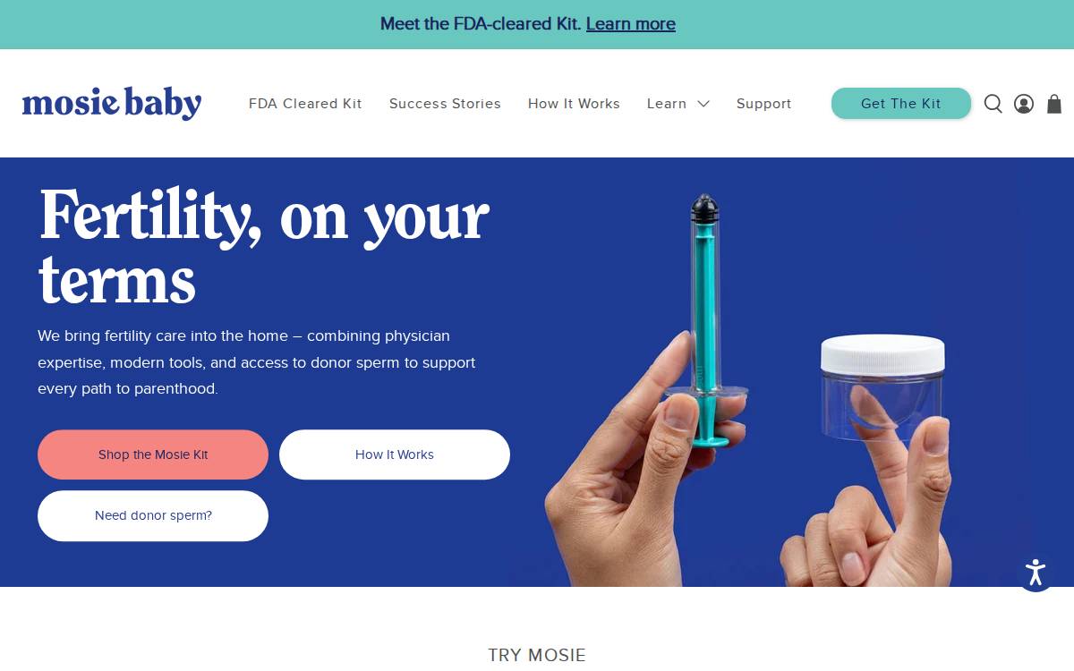 Mosie Baby website preview