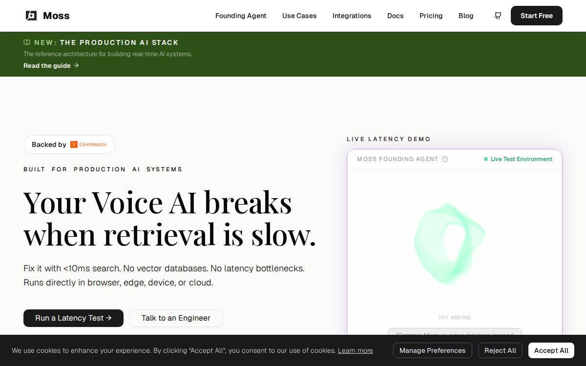 Moss website preview