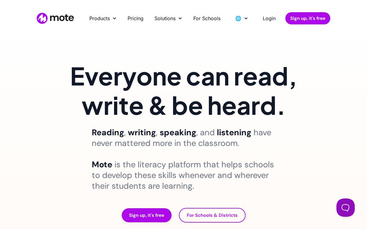 Mote website preview