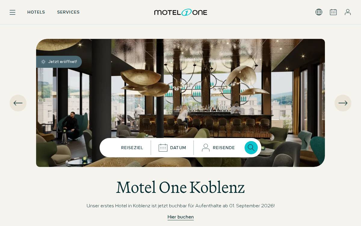 Motel One website preview