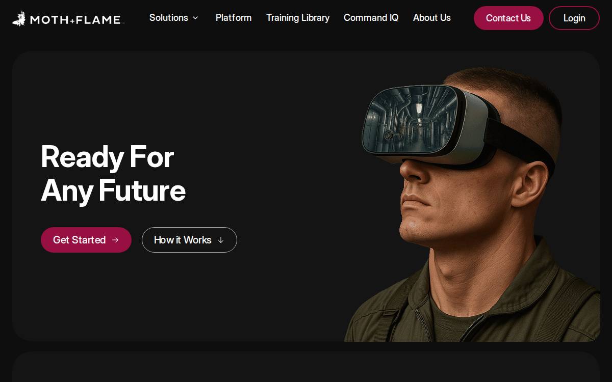 Moth+flame VR Corporate Training website preview