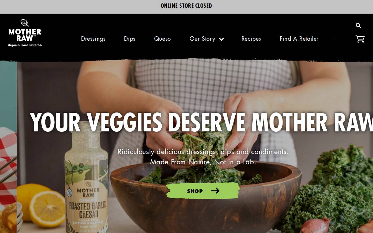Motherraw website preview