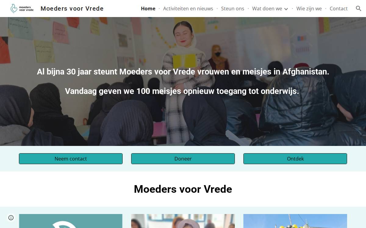 Mothersforpeace website preview