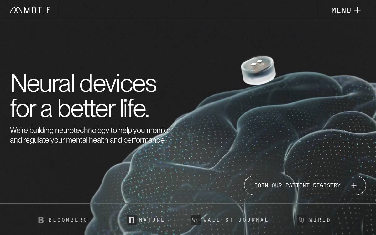 Motif Neurotech website preview