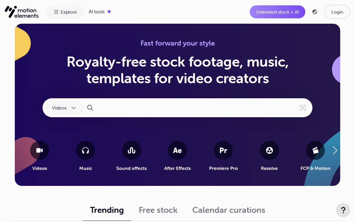 MotionElements website preview