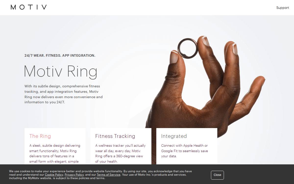 Motiv Ring website preview