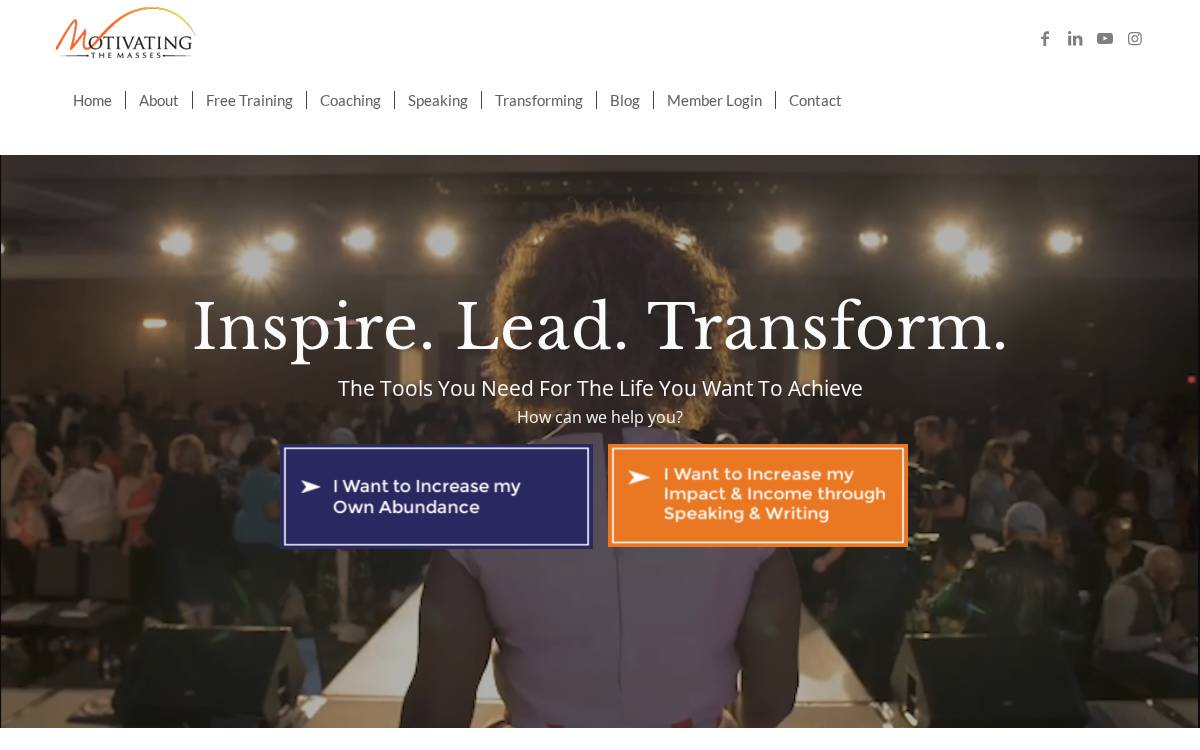 Motivating THE Masses website preview