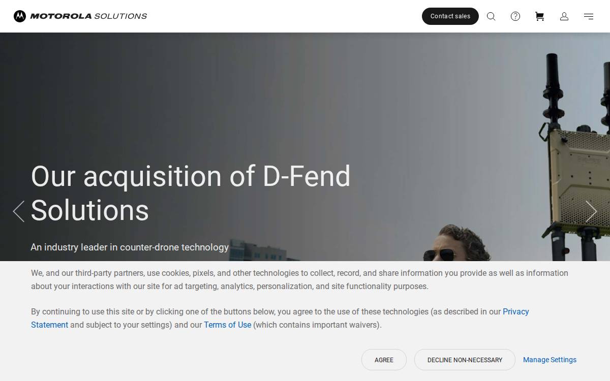 Motorola Solutions website preview