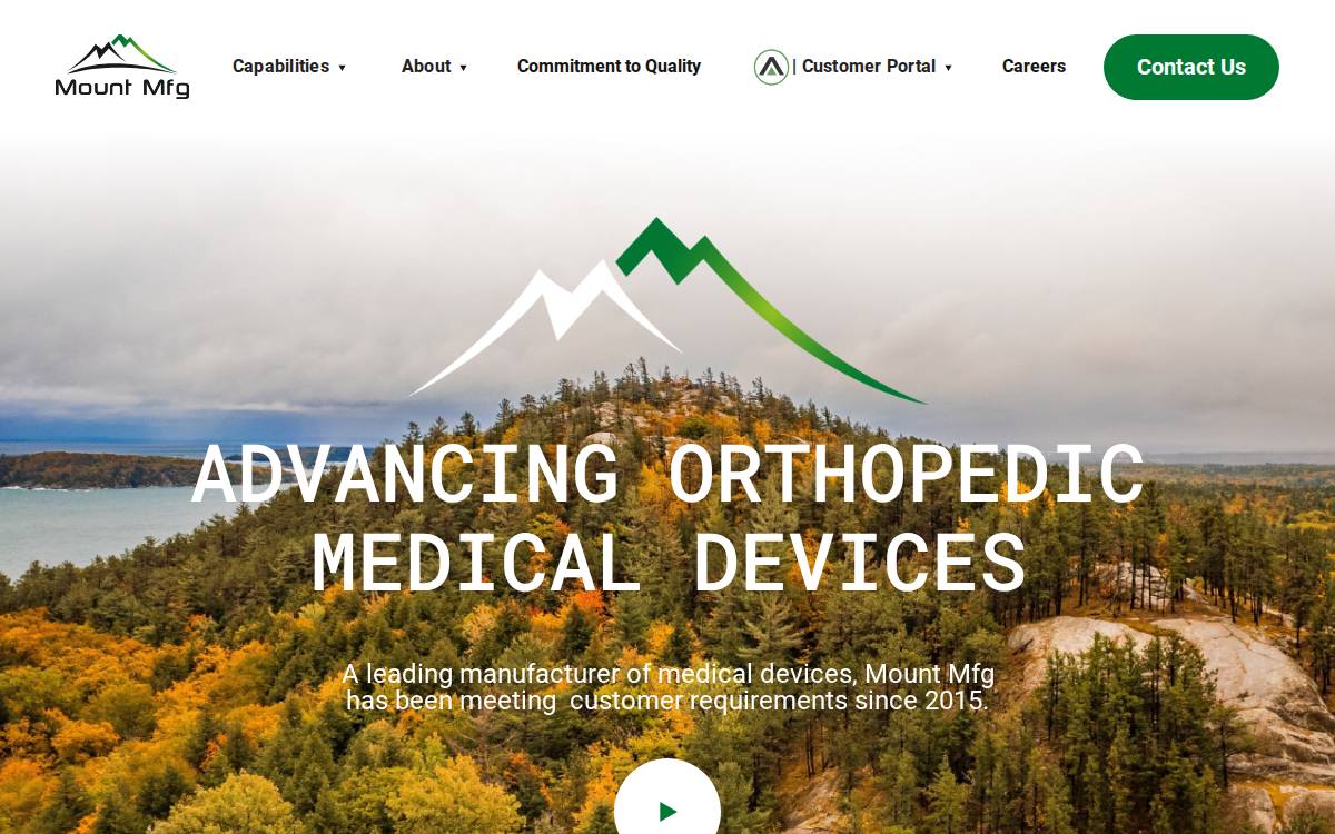 Mount Mfg website preview