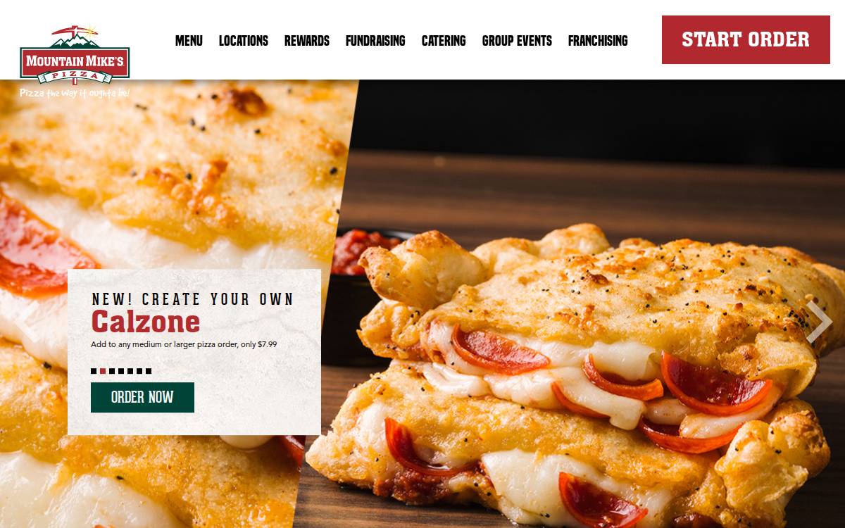 Mountain Mike's Pizza website preview