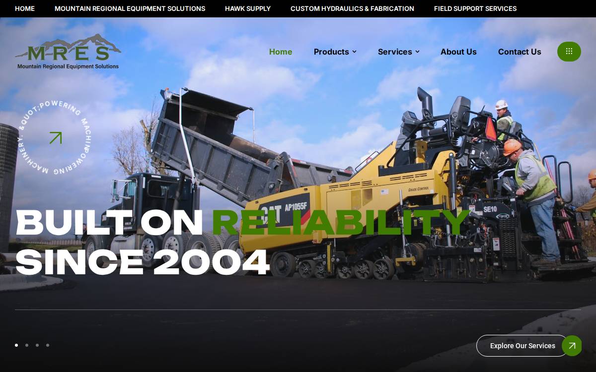 Mountain Regional Equipment website preview