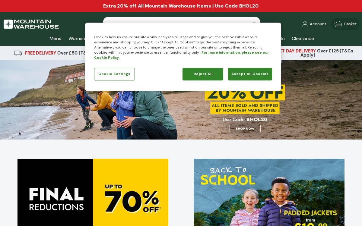 Mountain Warehouse website preview