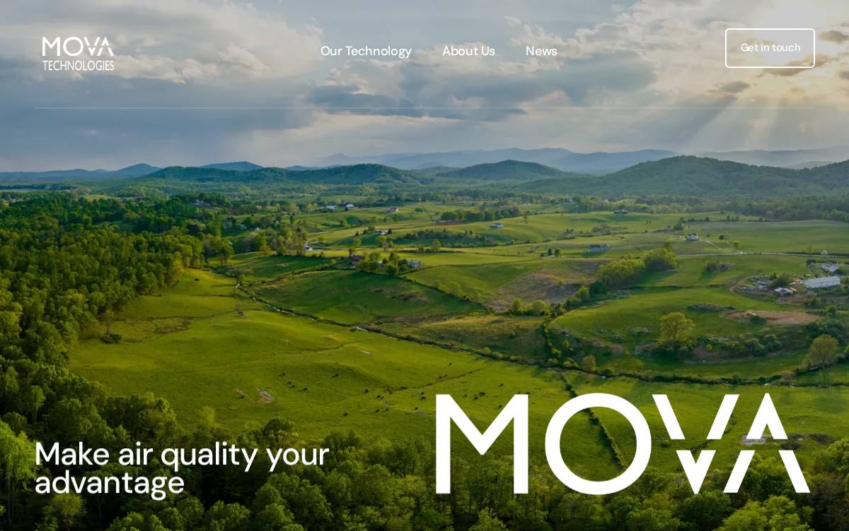 MOVA Technologies website preview