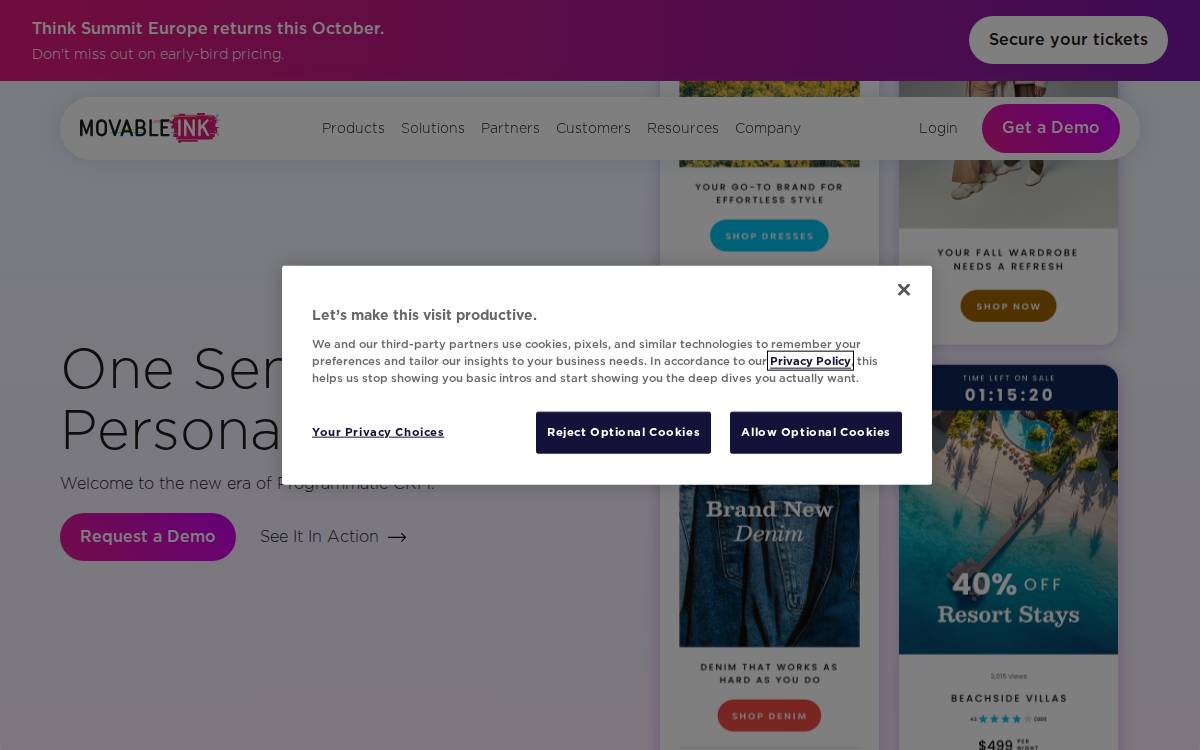 Movable Ink website preview