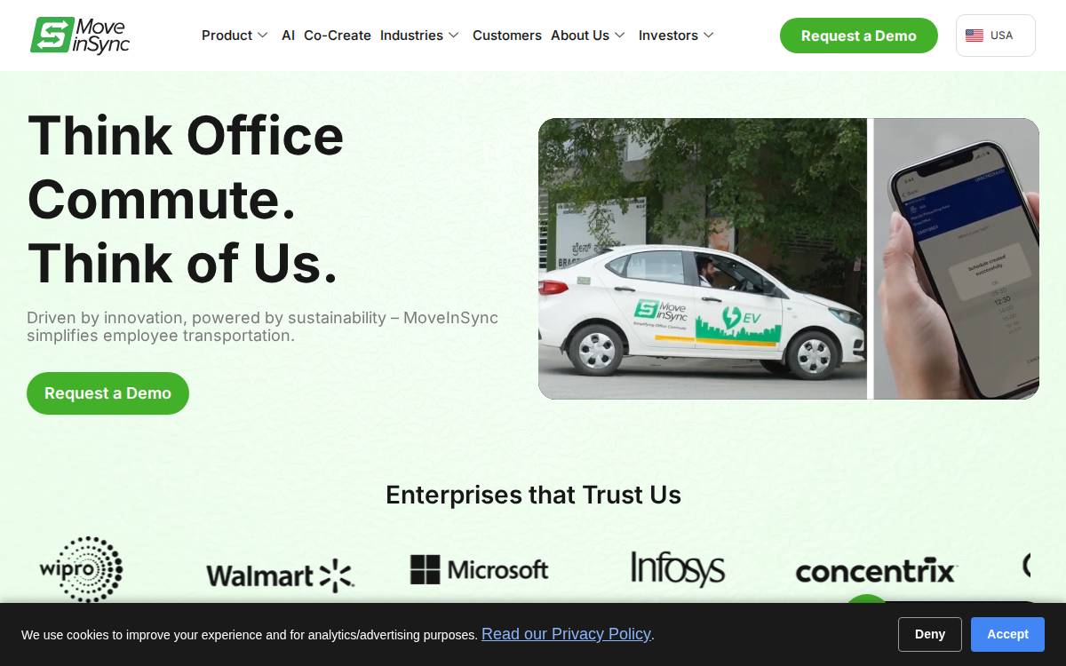 MoveInSync website preview