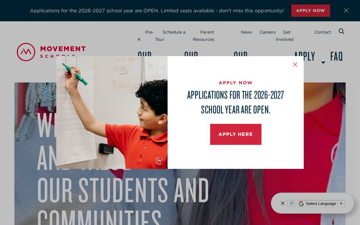 Movement School 7 Schools website preview