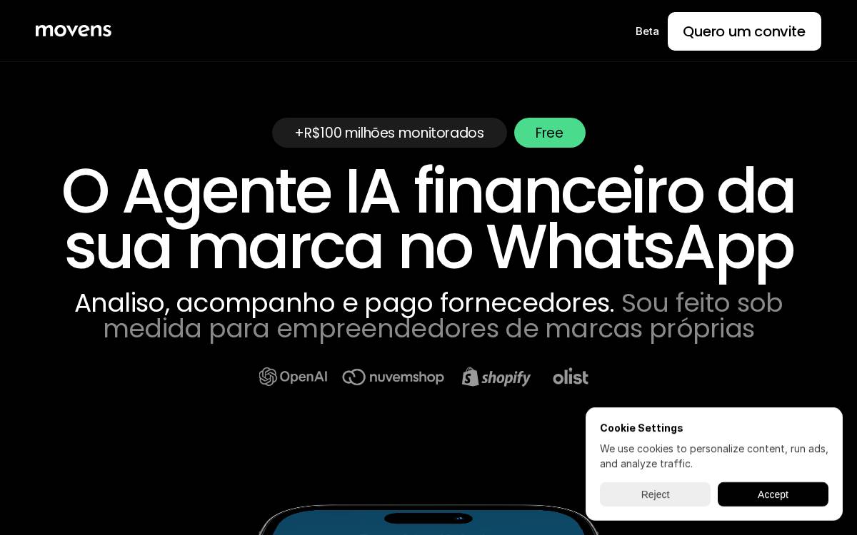 Movens website preview