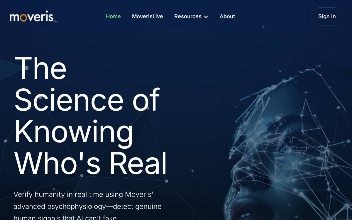 Moveris website preview