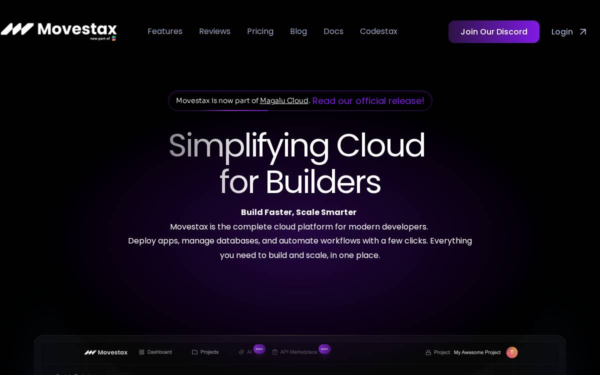 Movestax website preview