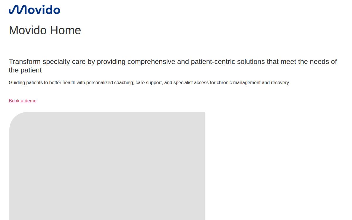 Movidohealth website preview