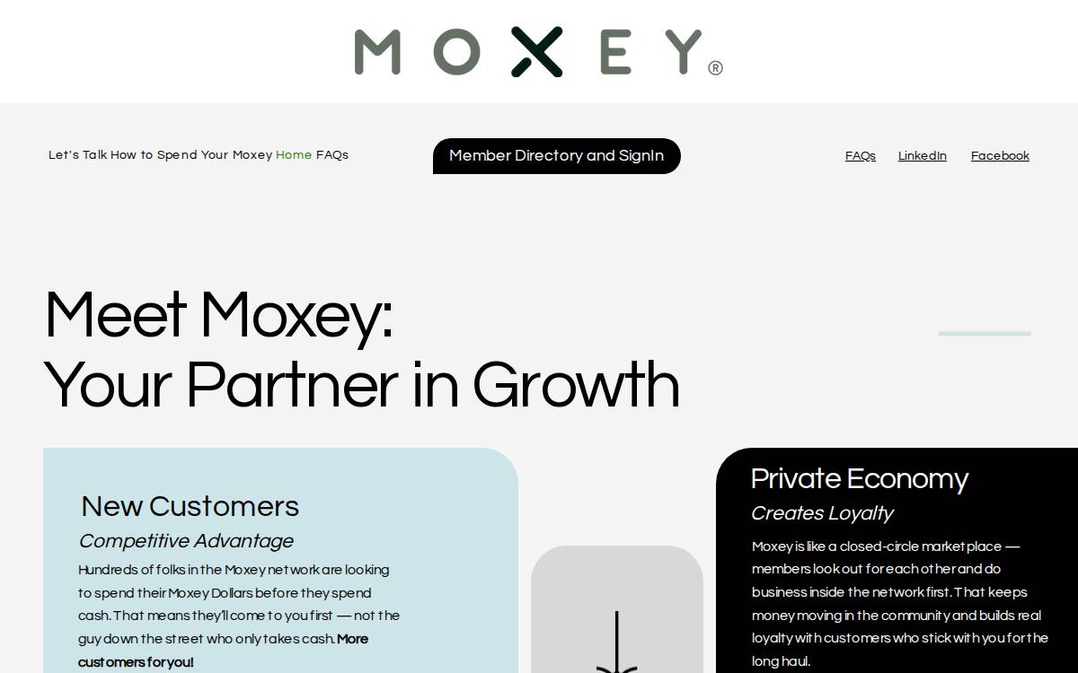 Moxey website preview