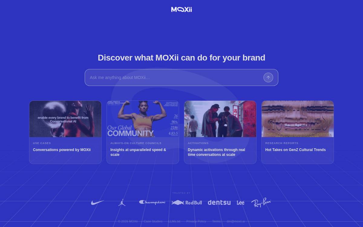 Moxii website preview