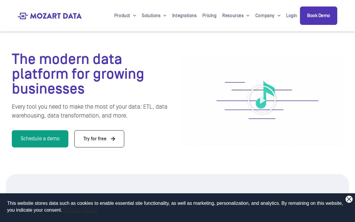 Mozart Data website preview
