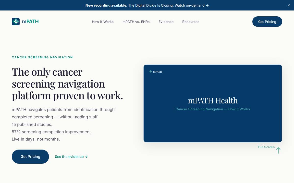mPATH Health website preview